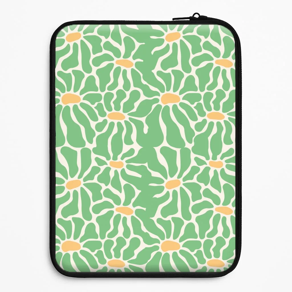 Elegant Detail Green Flowers - Summer Laptop Sleeve