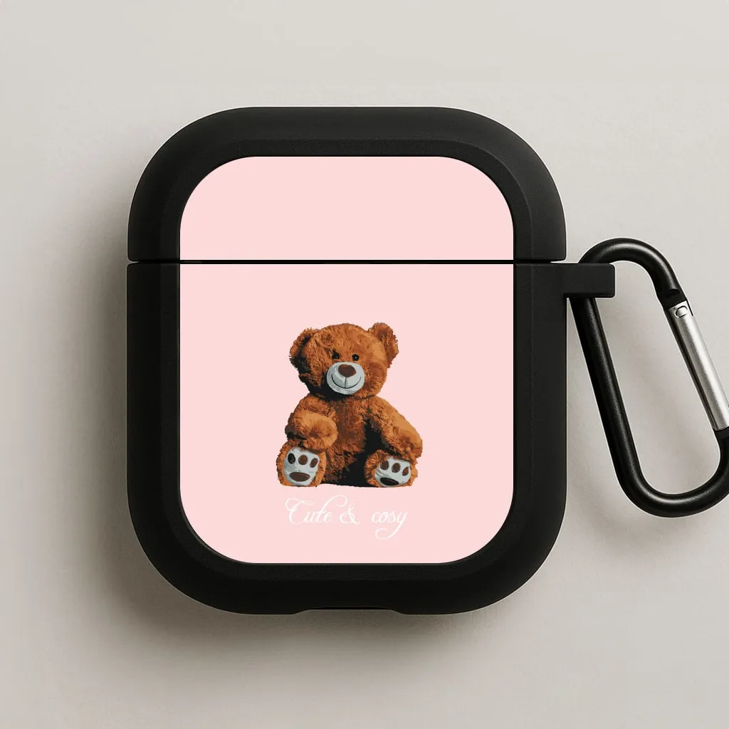 Cute And Cosy Teddy Bear AirPods Case Durable Compact Organizer