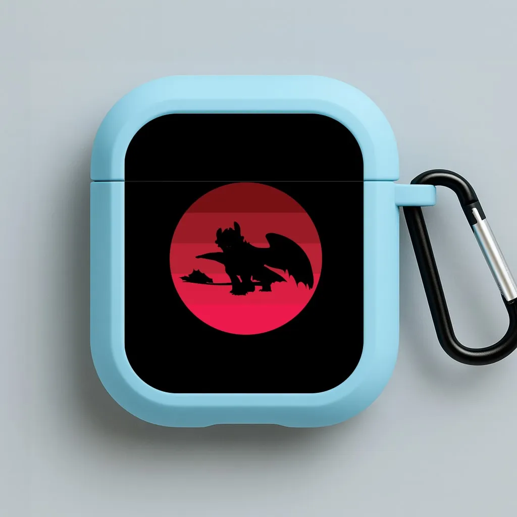 Trendy Rubber Case Universal Compact Case Red Sunset Dragon AirPods Case