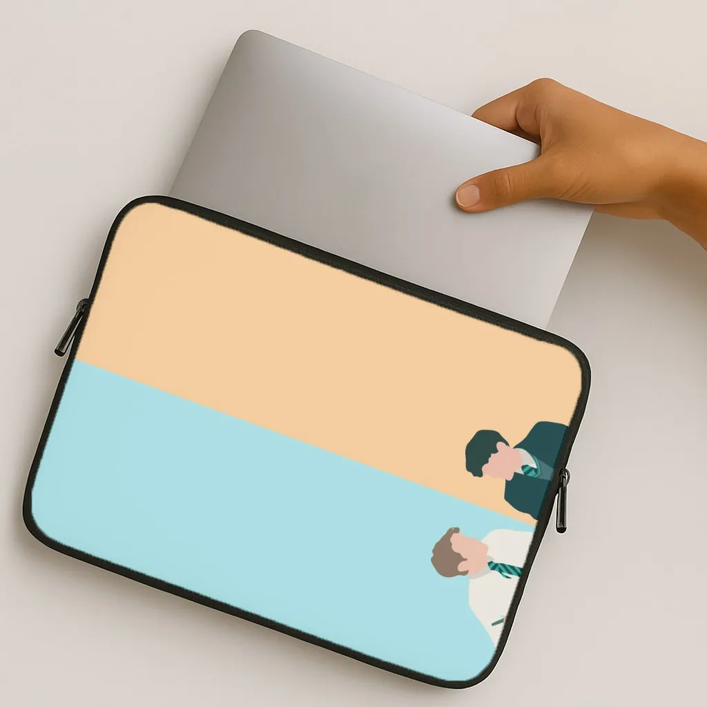 Blue And Yellow - Heart TV Laptop Sleeve Strong material