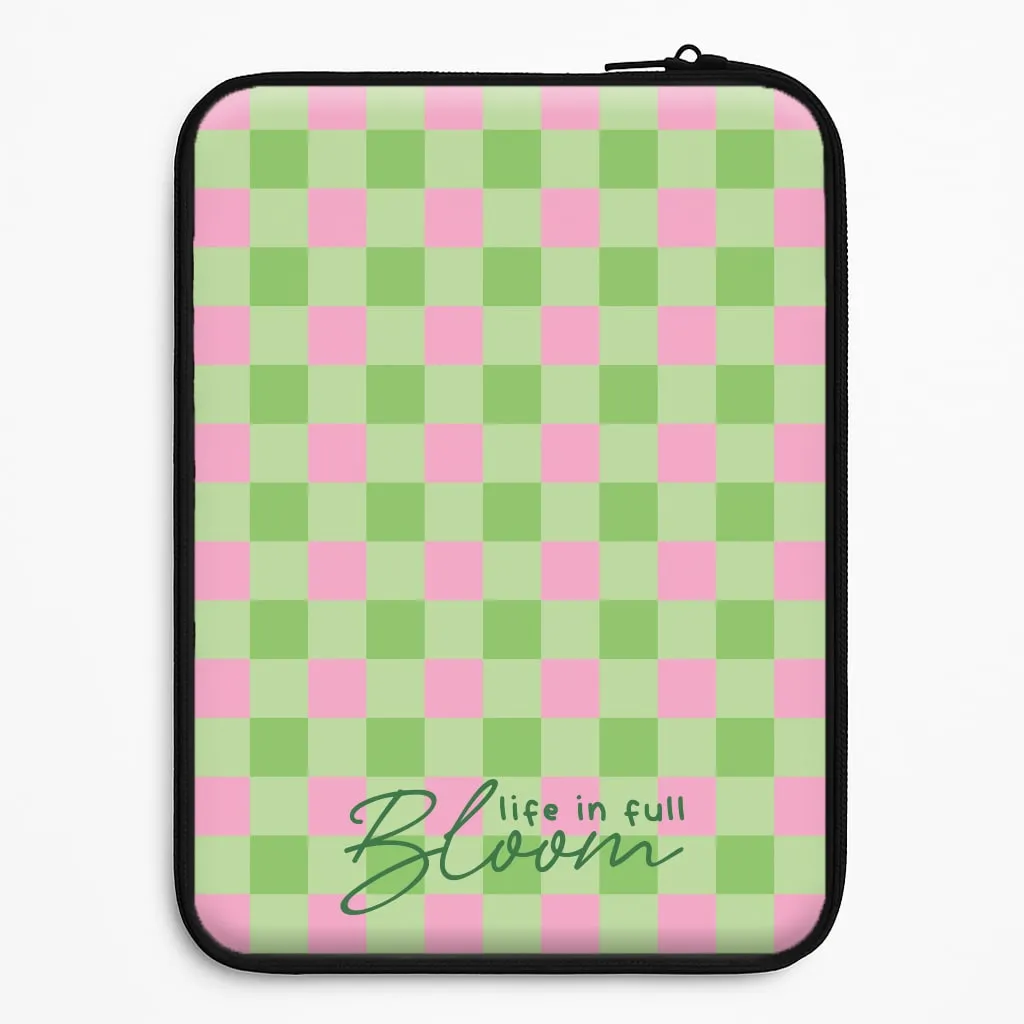 Bold colors Light Touch Life In Full Bloom Checkered Laptop Sleeve