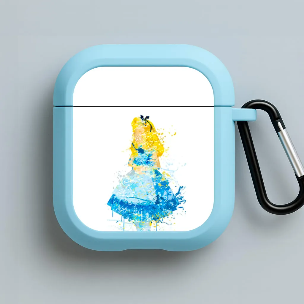 Watercolour Alice in Wonderland Fairytale AirPods Case durable soft touch silicone shell sleek ergonomic neon soft touch airpods protector