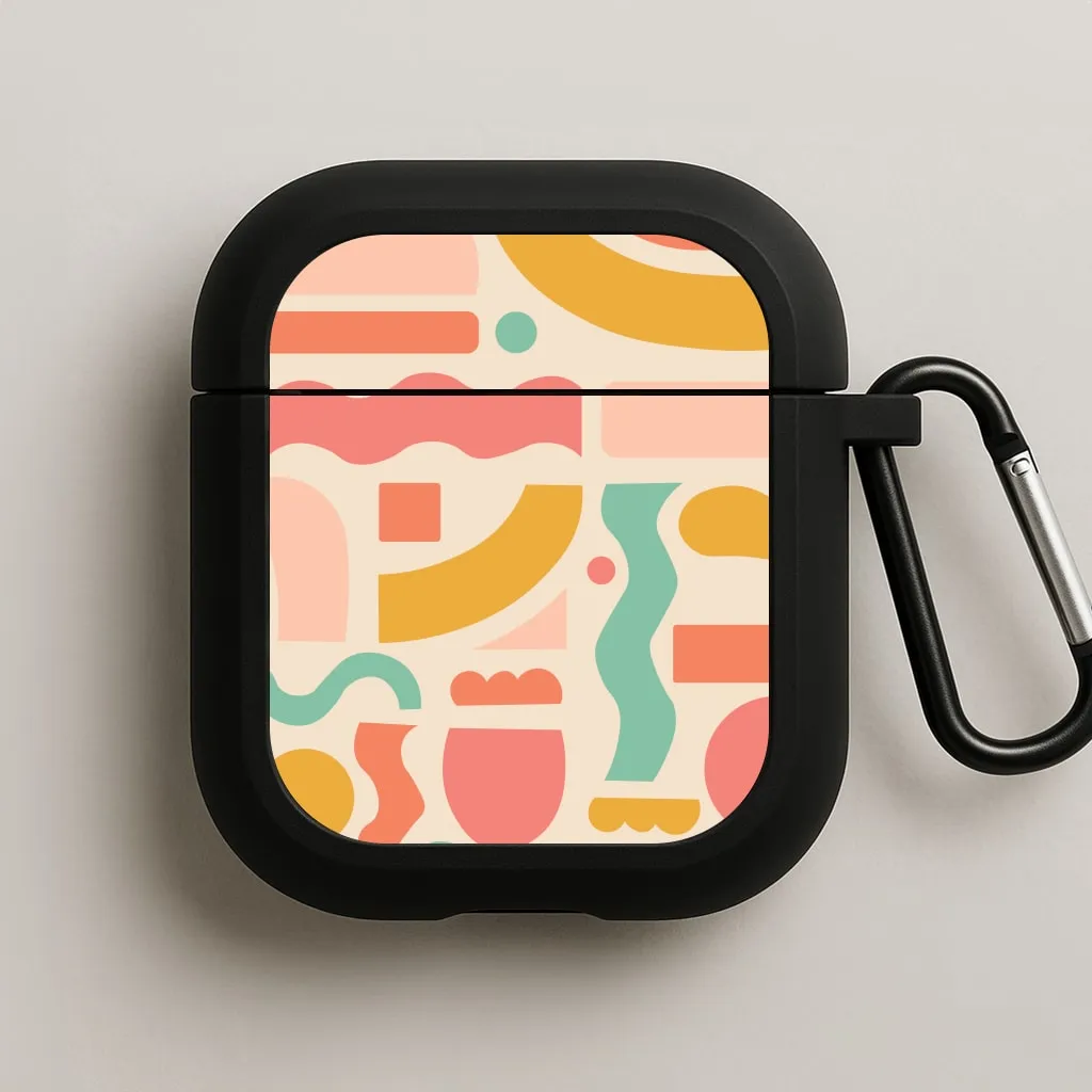 Abstract Patterns 21 AirPods Case fashion soft pastel leather airpods protector vibrant sporty silicone protector