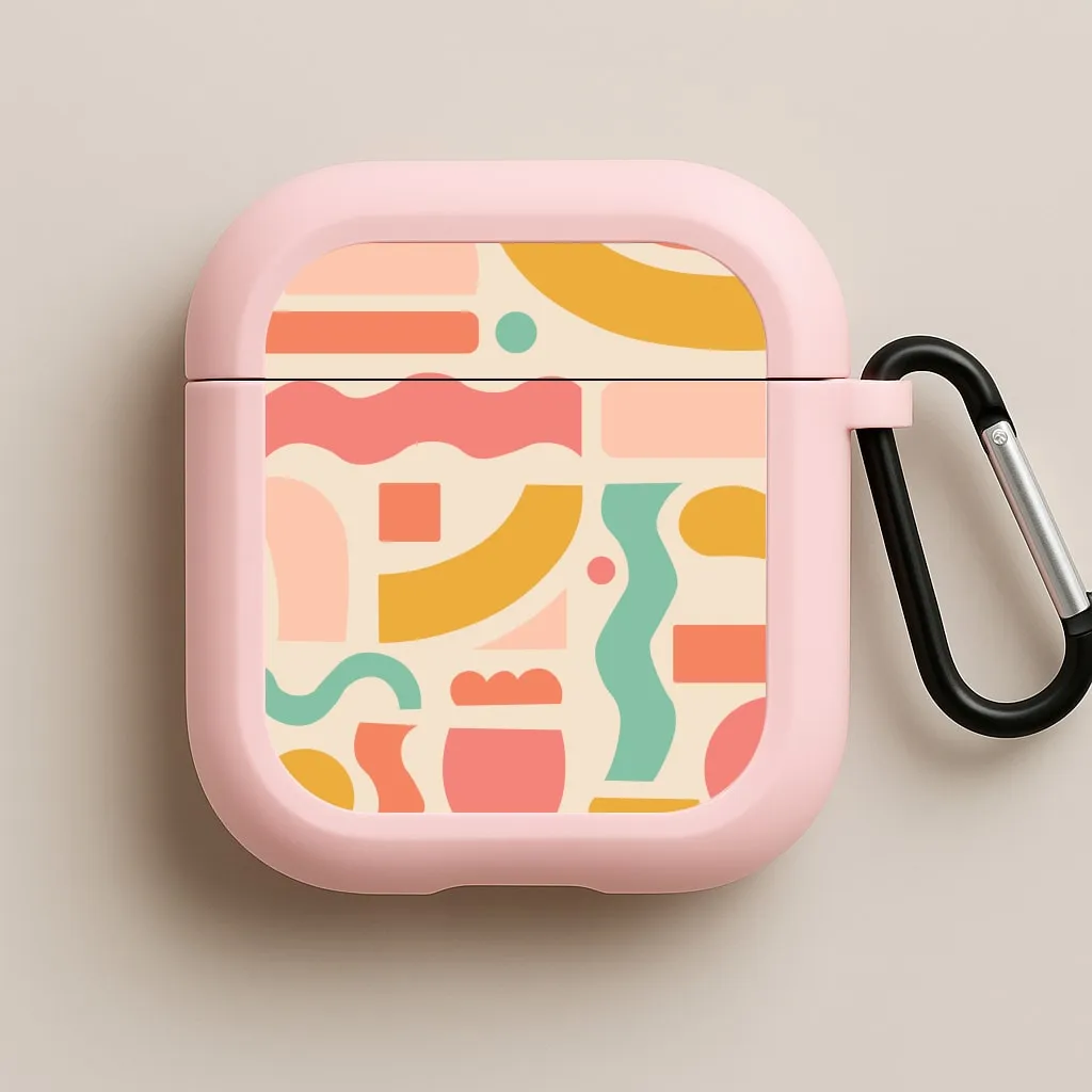 Abstract Patterns 21 AirPods Case Stylish Compact Pouch vivid ergonomic portable soft leather airpods case