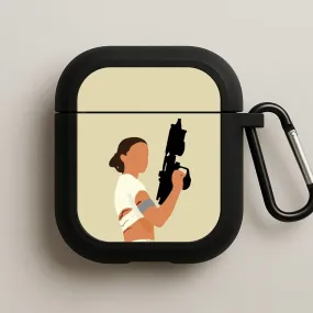 Leia With Gun AirPods Case portable gym earbuds holder