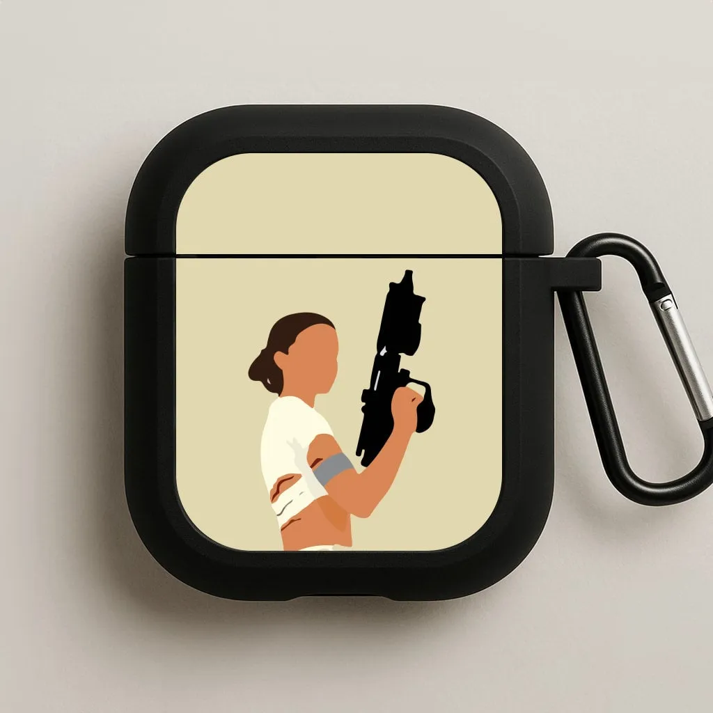 Leia With Gun AirPods Case Simple Carry Design