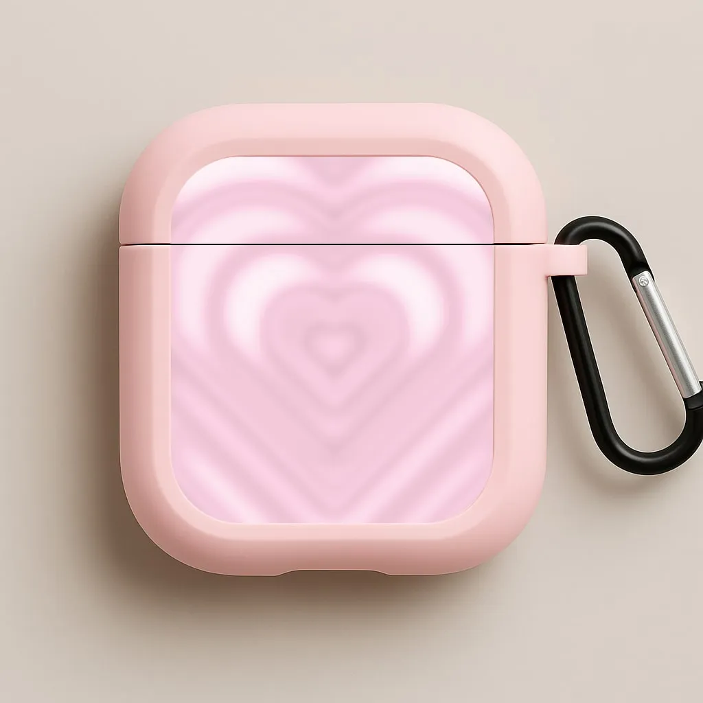Drippy Love Heart Pink AirPods Case Universal Slim Holder Creative Travel Case
