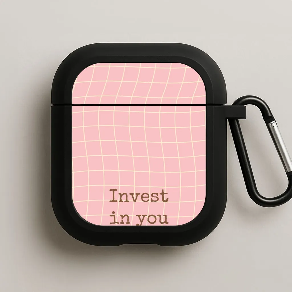 Invest In You, Baby Pink AirPods Case soft silicone airpods case
