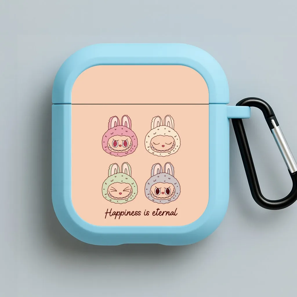 lightweight ergonomic airpods protector travel ready earbuds case Happiness Is Eternal Monsters AirPods Case