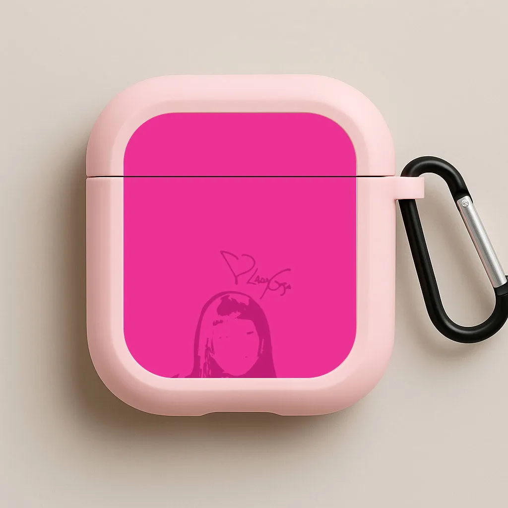 Pink Gaga Silhouette  AirPods Case soft textured pastel airpods case