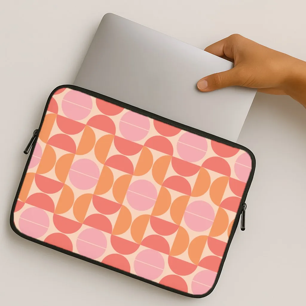 Impact Cushion Retro Semi Circles Pattern Laptop Sleeve