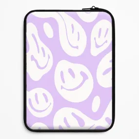 Trendy Layer Glossy Texture Layer Trippn Smiley - Purple Laptop Sleeve
