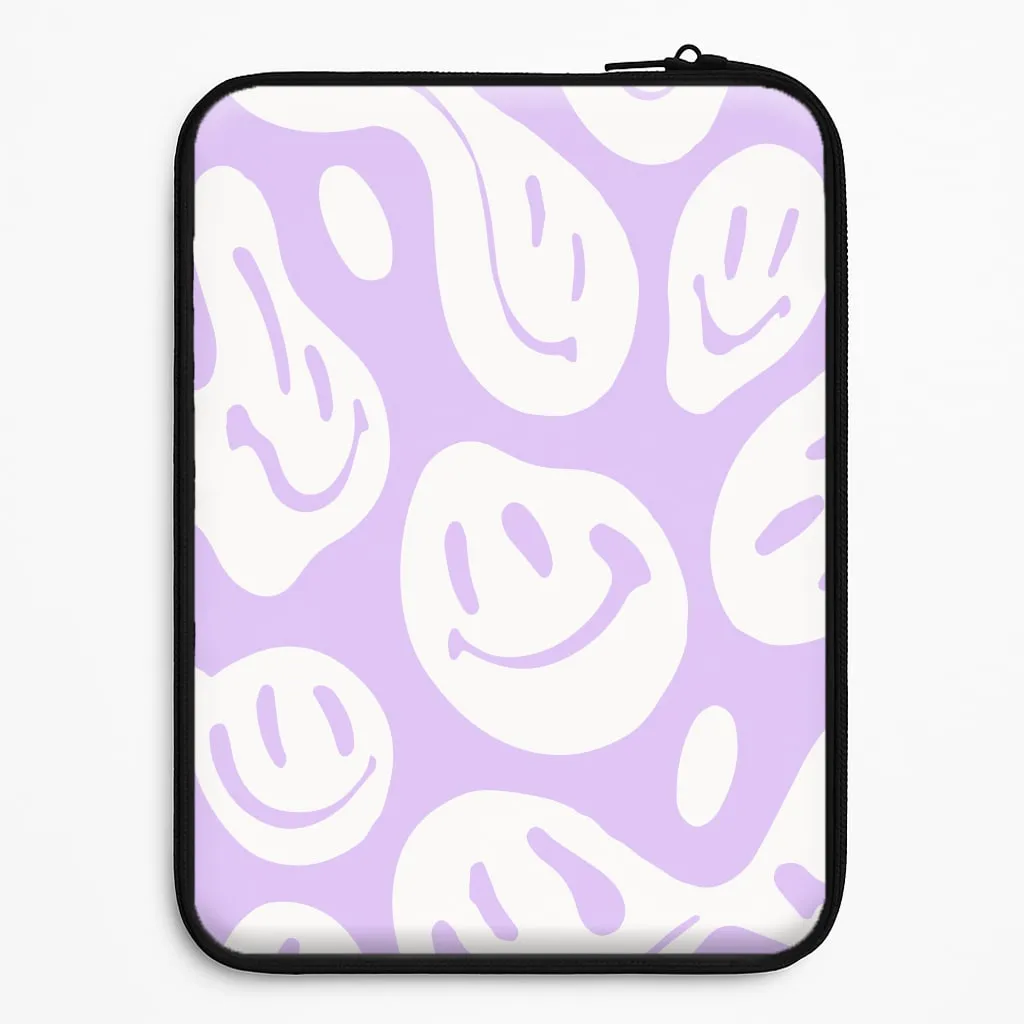 Trendy Layer Glossy Texture Layer Trippn Smiley - Purple Laptop Sleeve