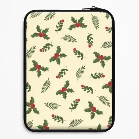 Holly Green Pattern Laptop Sleeve Refined Craftsmanship Protective Form