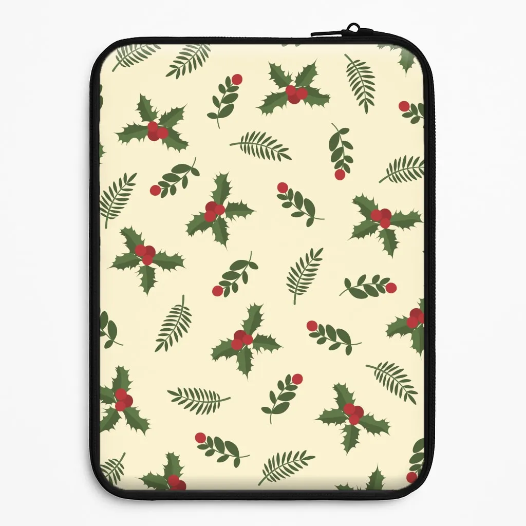 Holly Green Pattern Laptop Sleeve Refined Craftsmanship Protective Form