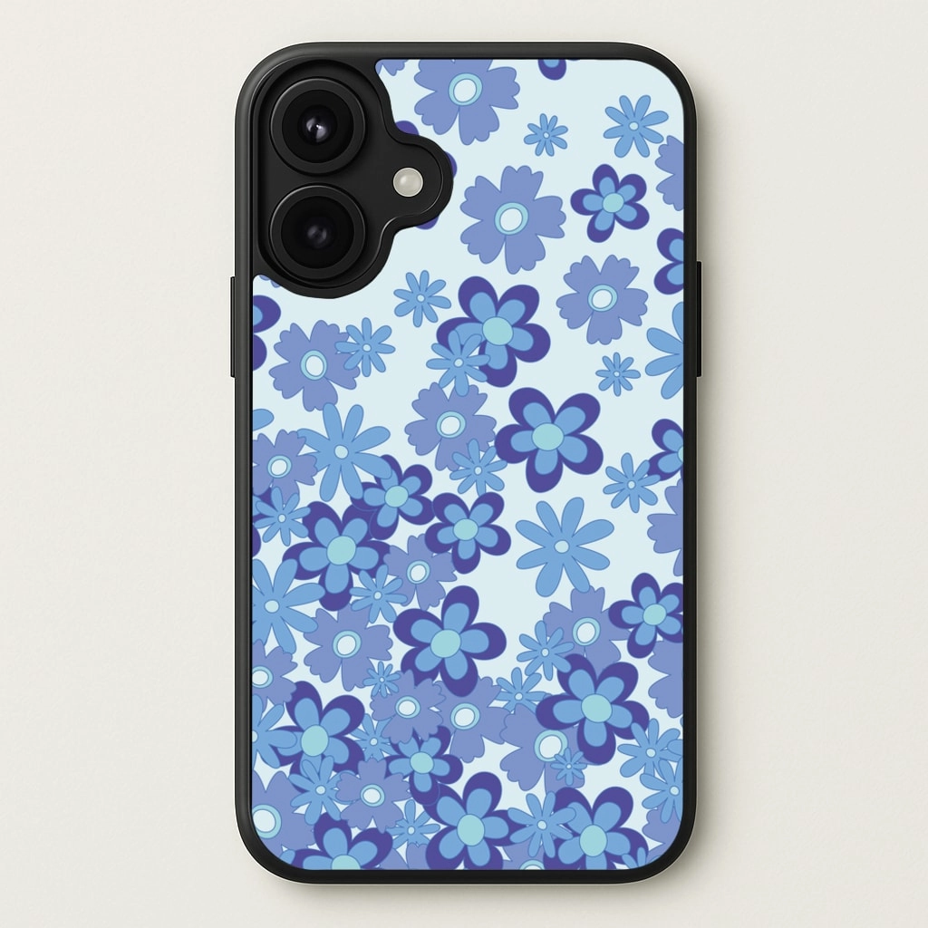 Slim Texture Blue Flowers - Floral Patterns Phone Case