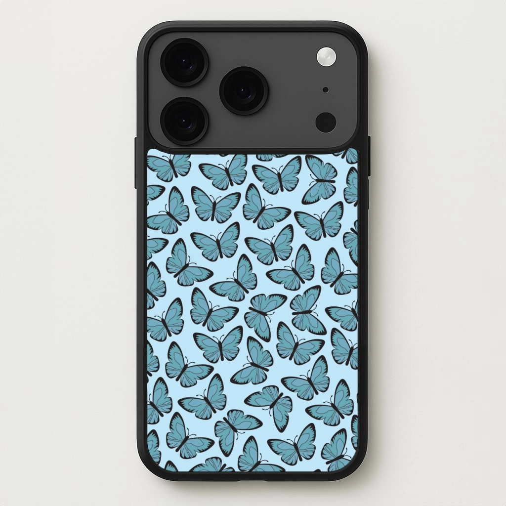 Trendy Layer Blue Butterfly - Butterfly Patterns Phone Case