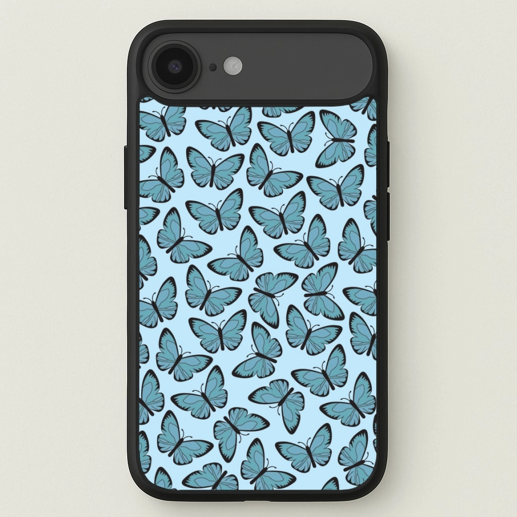 Elegant Style Grip Texture Blue Butterfly - Butterfly Patterns Phone Case