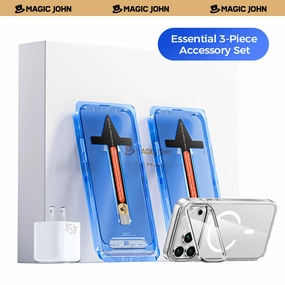 MAGIC JOHN 3 Piece Accessory Set for iPhone 17 / Air / Pro / Pro Max clear touch response