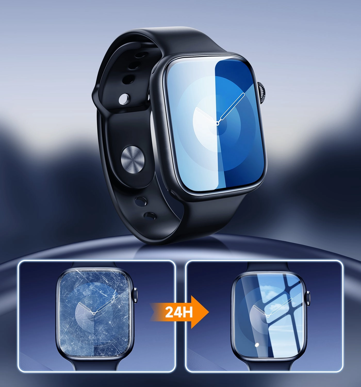Scratch Guard Protector lightweight protection film MAGIC JOHN  Apple Watch Screen protector Total Guard Max