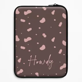 Cow Print Howdy Laptop Sleeve Premium Shield clean design