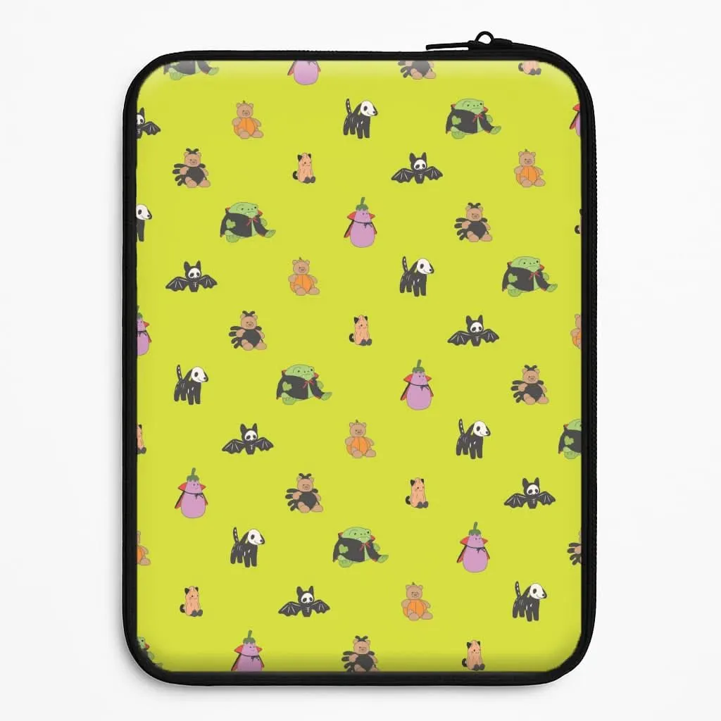 Creative Texture Modern Frame Halloween Plushies Pattern III - Halloween Laptop Sleeve
