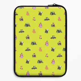 Creative Texture Modern Frame Halloween Plushies Pattern III - Halloween Laptop Sleeve