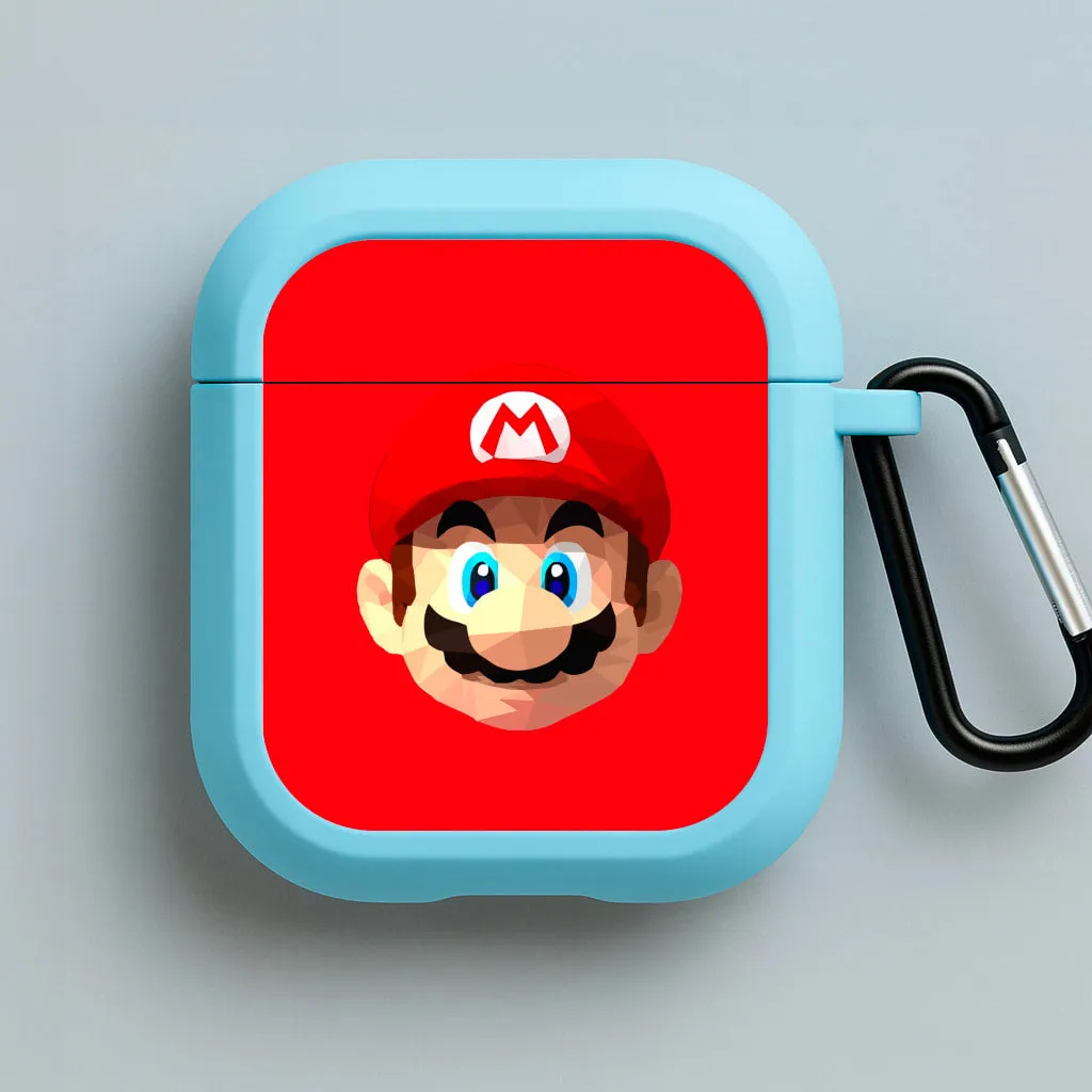 Mario Face - Mario AirPods Case vivid pastel portable leather protector minimalist travel silicone airpods cover