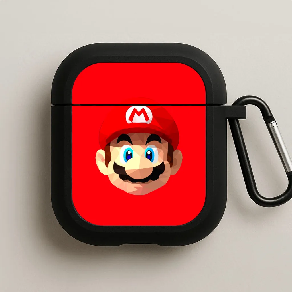 Mario Face - Mario AirPods Case fashion lightweight soft silicone protector ultra soft airpods protector