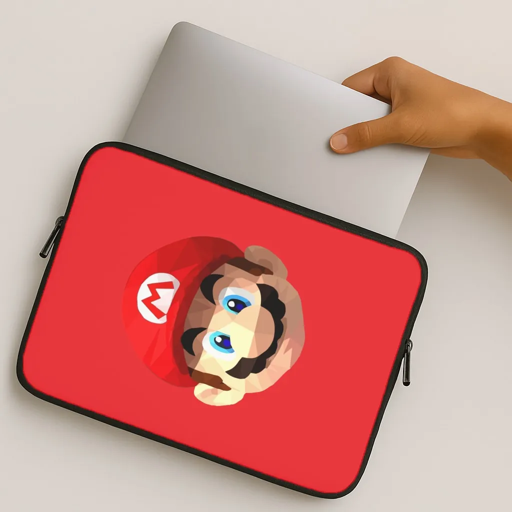 Compact Texture Sleek Detail Mario Face - Mario Laptop Sleeve