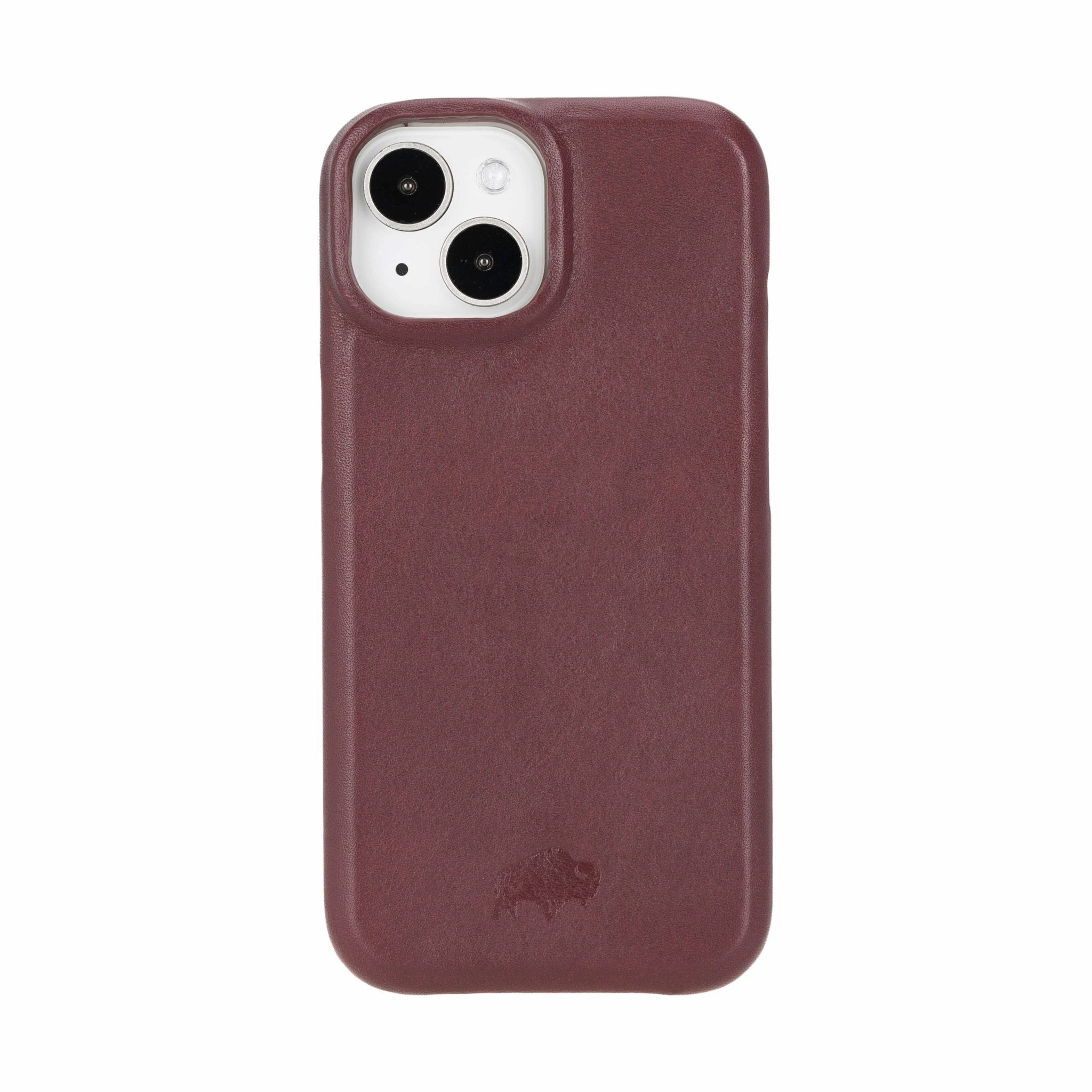 Mason Full-Grain Leather MagSafe Case ?C iPhone 14, Soft Bordeaux Luxury Coating Transparent Shell