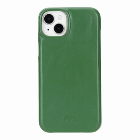 Modern Texture Look Mason Full-Grain Leather MagSafe Case ?C iPhone 15 Plus, Soft Green
