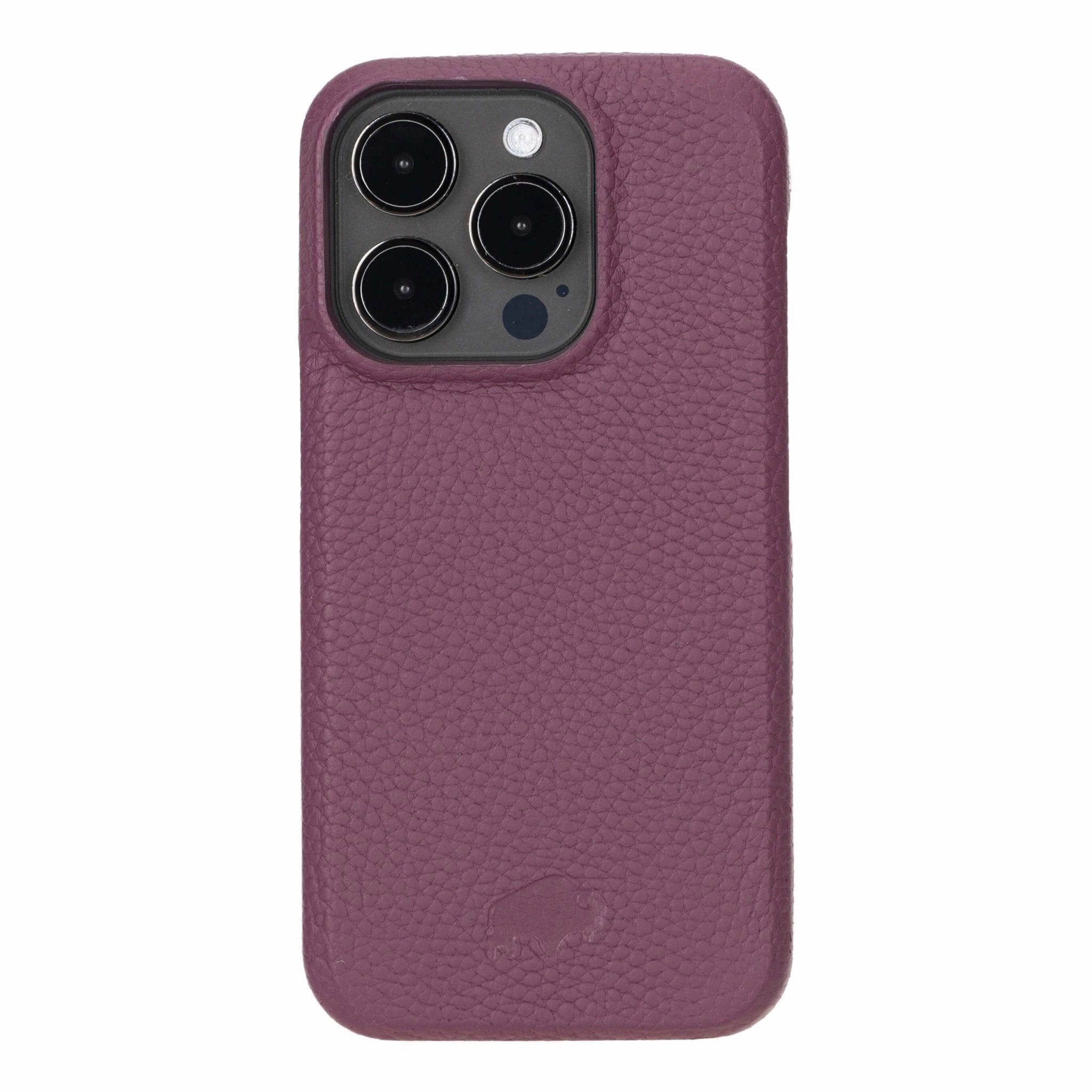 Urban Minimalism Soft Material Mason Full-Grain Leather MagSafe Case ?C iPhone 15 Pro, Purple