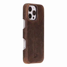 Minimal Feature Mason Full-Grain Leather MagSafe Case ?C iPhone 16 Pro Max, Distressed Coffee