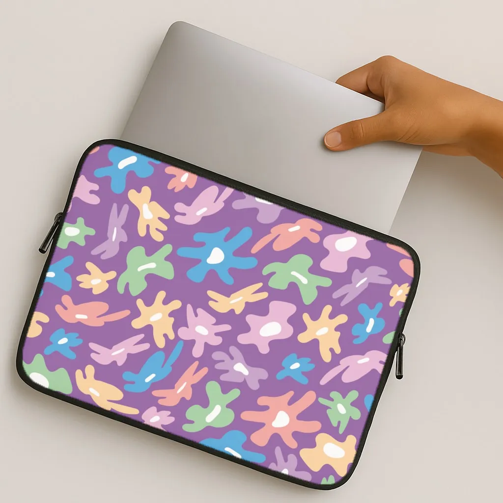 Elegant Shield Abstract Flowers- Floral Patterns Laptop Sleeve