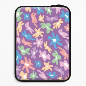 Textured Comfort Abstract Flowers- Floral Patterns Laptop Sleeve