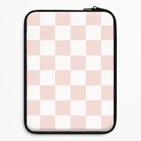 Sleek Form Pink And White Checkers Laptop Sleeve