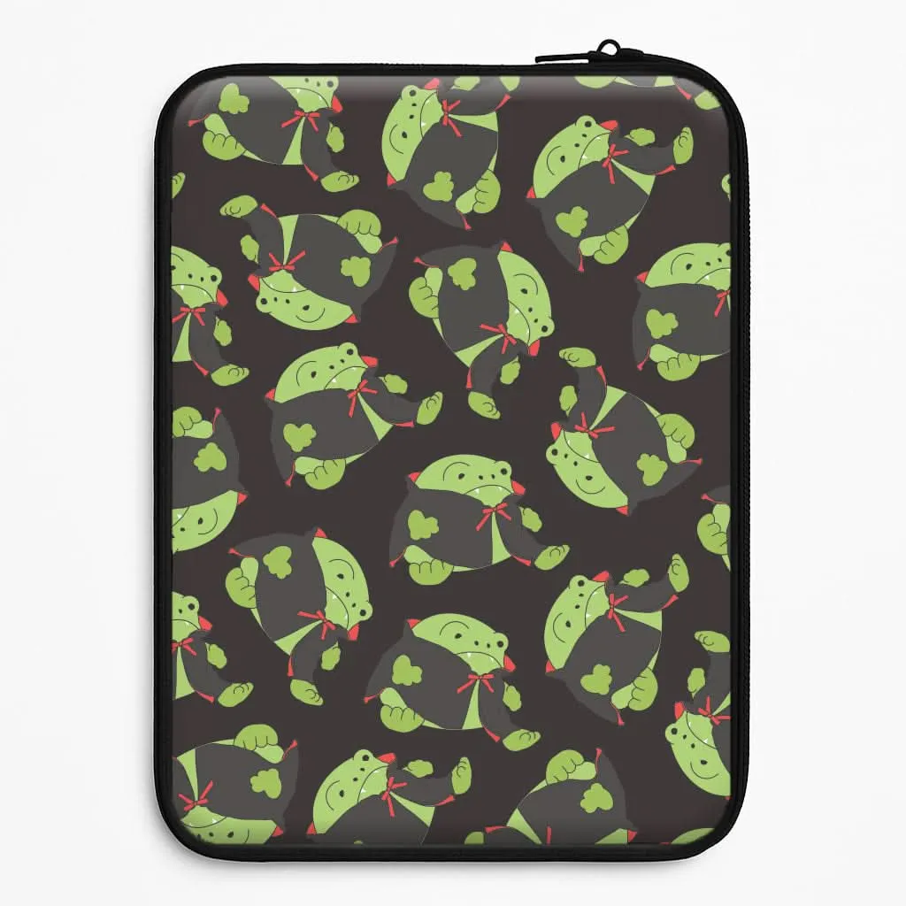 Printed Artwork Luxury Accent Vampire Frog Pattern  - Halloween Laptop Sleeve