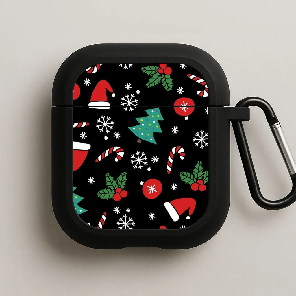 minimalist earbuds guard Christmas Objects Pattern AirPods Case