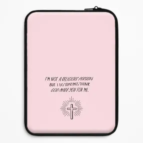 Vivid Gradient Marble Texture I'm Not A Religious Person Laptop Sleeve