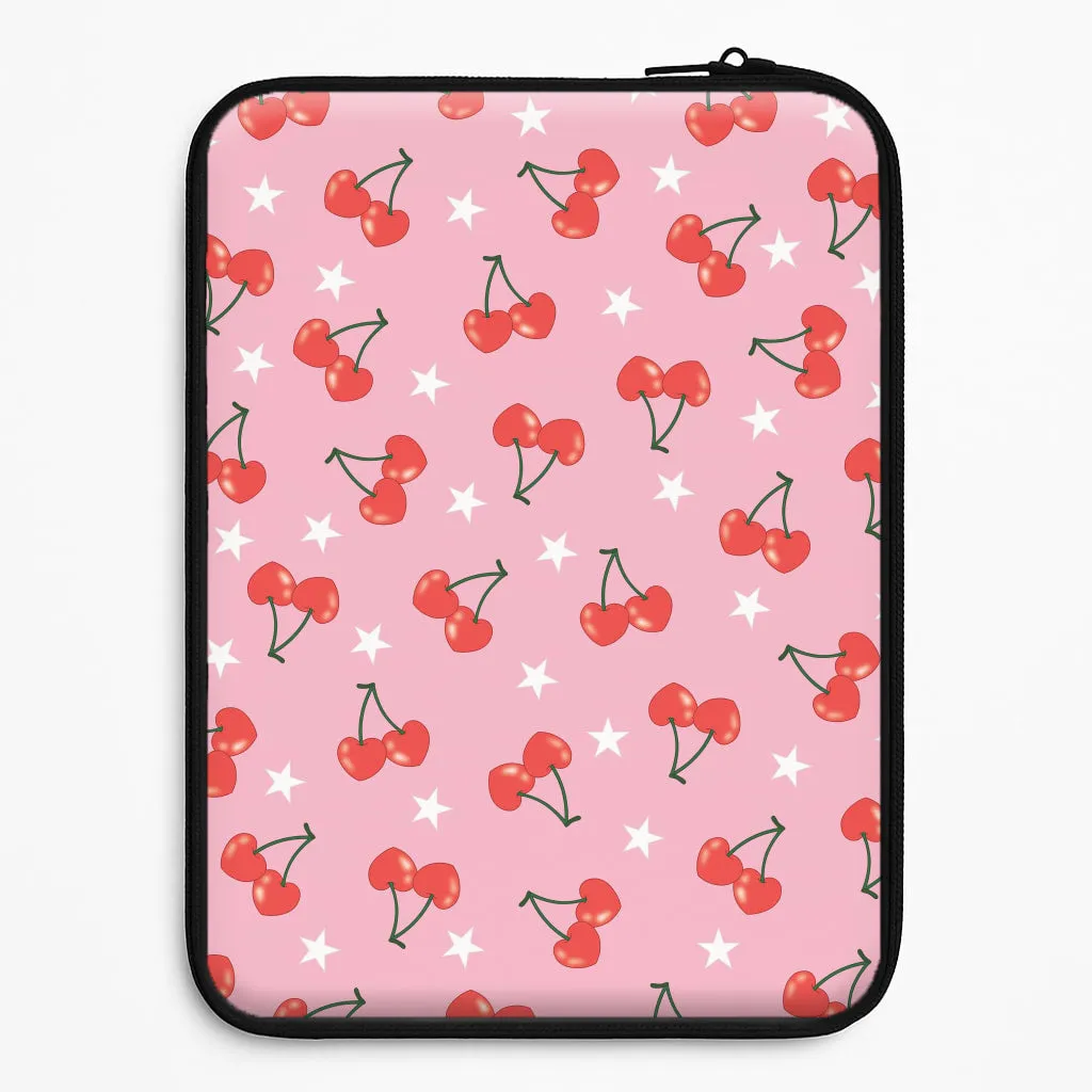 Soft coating Heart Cherries And Stars Pattern Laptop Sleeve
