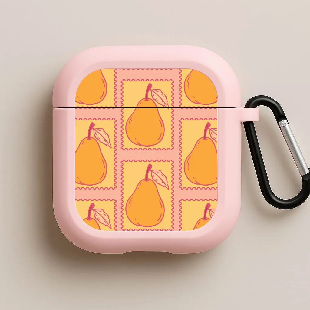 vivid color gradient airpods protector color blocking design Pear Stamps Pattern AirPods Case