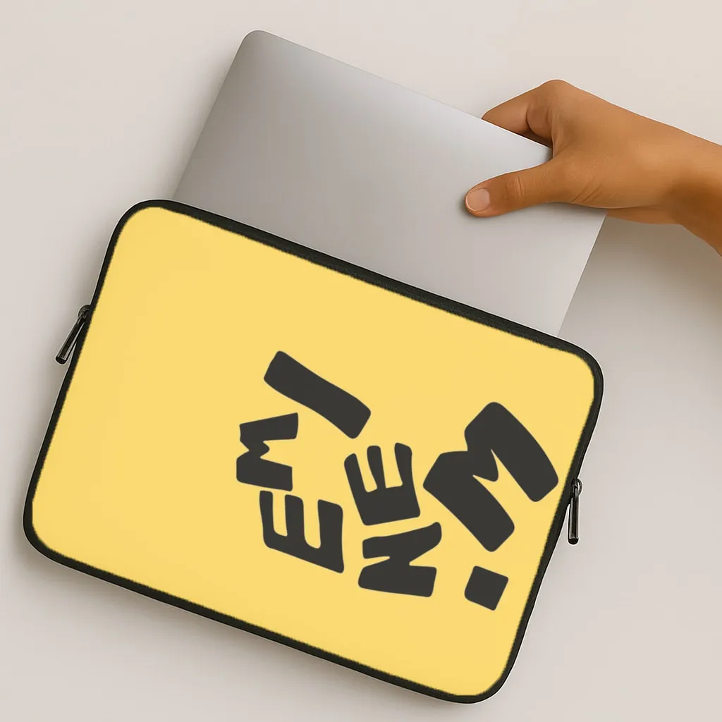 Slim Fit Design Soft Finish Text Laptop Sleeve
