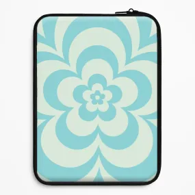 Teal Abstract Flower Pattern  Laptop Sleeve Grip Control