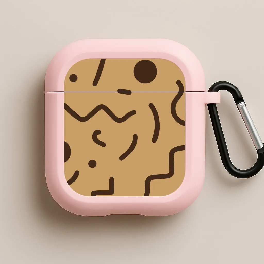 Nude Abstract Pattern - Eighties AirPods Case anti impact airpods case Anti Slip Protector