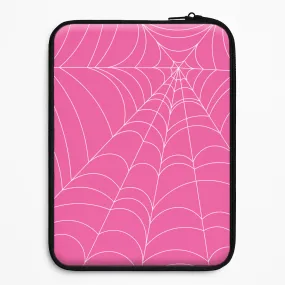 Protective Material Pink Cobwebs Pattern Laptop Sleeve