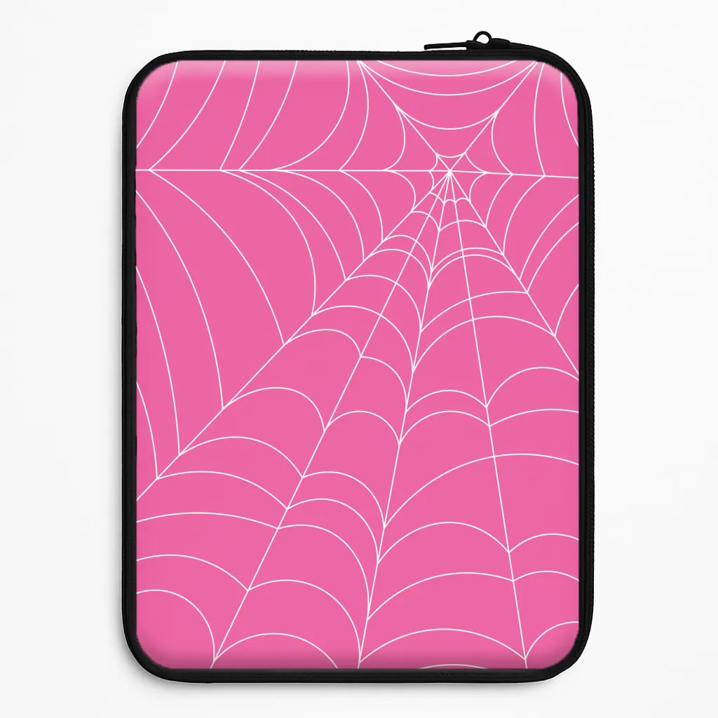 Protective Material Pink Cobwebs Pattern Laptop Sleeve