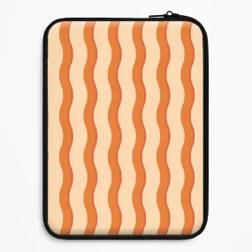 Orange Wavy Stripes Pattern Laptop Sleeve Compact Look Smooth Pattern
