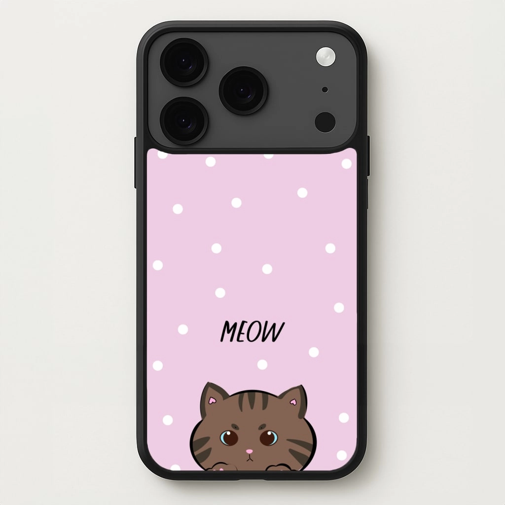 Meow Purple - Cats Phone Case metal frame Hybrid Look
