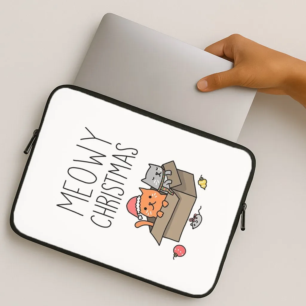 Meowy Christmas Laptop Sleeve Travel Accessory